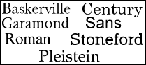 PCL Text Font Samples