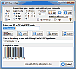 Click to see the UPC Bar Code font software utility that comes with this package