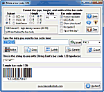 Click to see the Bar Code 128 font software utility that comes with this package