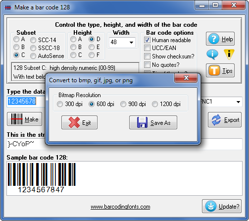Printing barcode labels